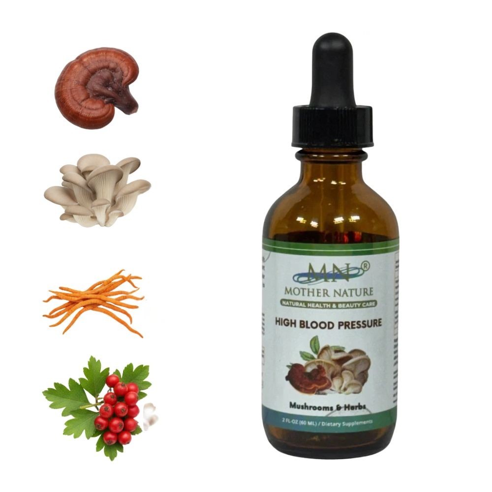 Organic Blood Pressure Support Heart Health Reishi Oyster Cordyceps Hawthorn