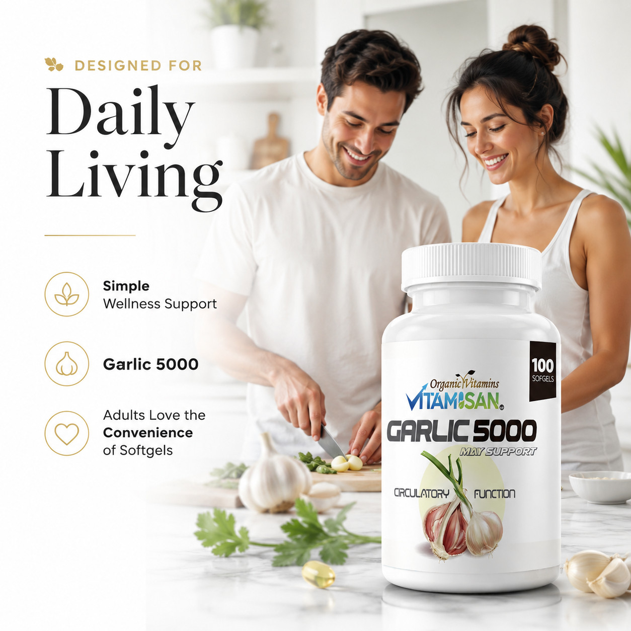 5000mg Garlic Oil 100 Rapid Release Softgels Capsules 5000 Extract organic caps
