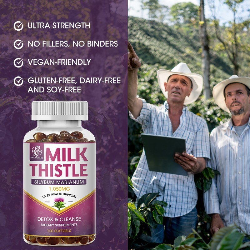 Organic Vitamin Milk Thistle Extract 1200mg Extra Strength Liver Cleanse 120Caps