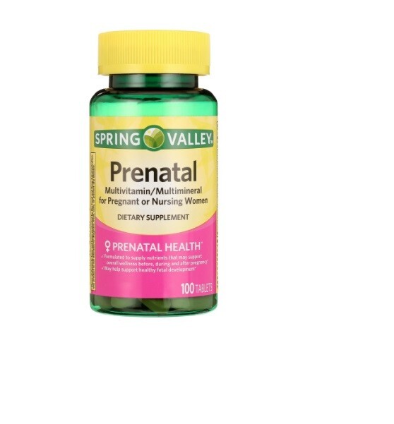 Spring Valley Prenatal Multivitamin/Multimineral Supplement Tablets 100 Count