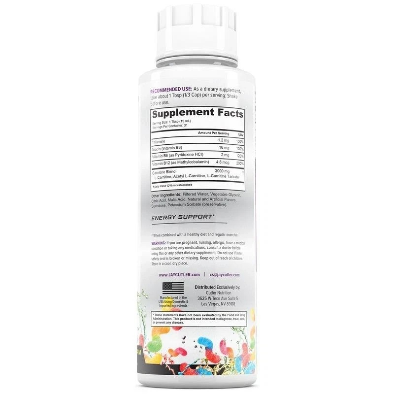 2 SETS—NEW LUXRY Cutler Nutrition Carnitine Liquid 3000, 3 Pack Multi Flavor