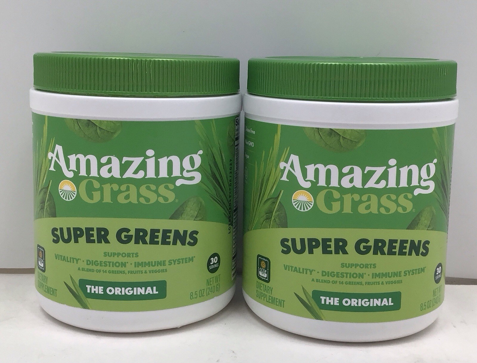 2X AMAZING GRASS SUPER GREENS THE ORIGINAL 30 SERVINGS EACH EXP 7/27+