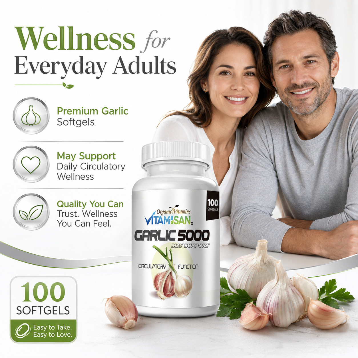 5000mg Garlic Oil 100 Rapid Release Softgels Capsules 5000 Extract organic caps