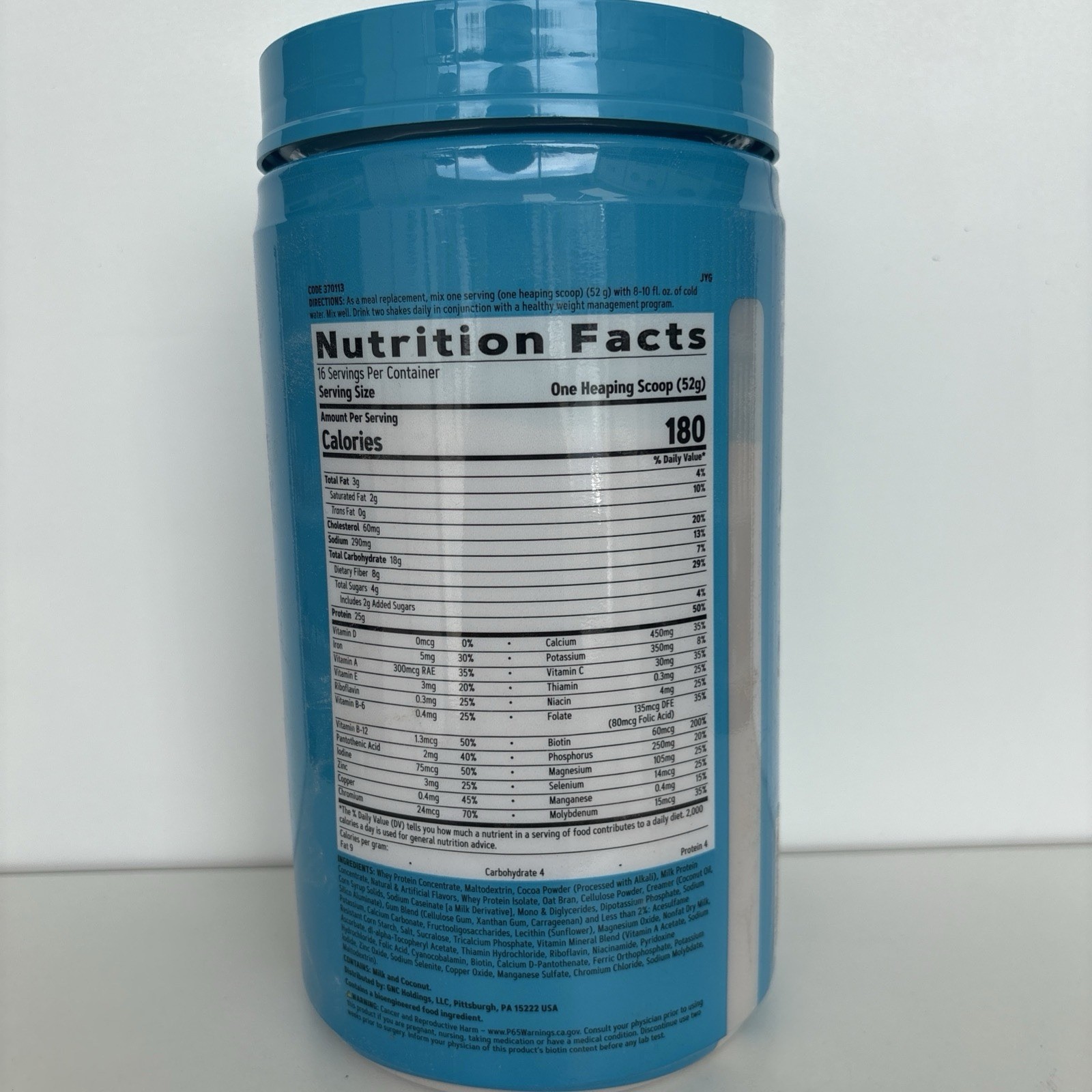GNC Lean Shake 25 Rich Chocolate Powder 1.83 lb Meal Replacement Exp 6/2027