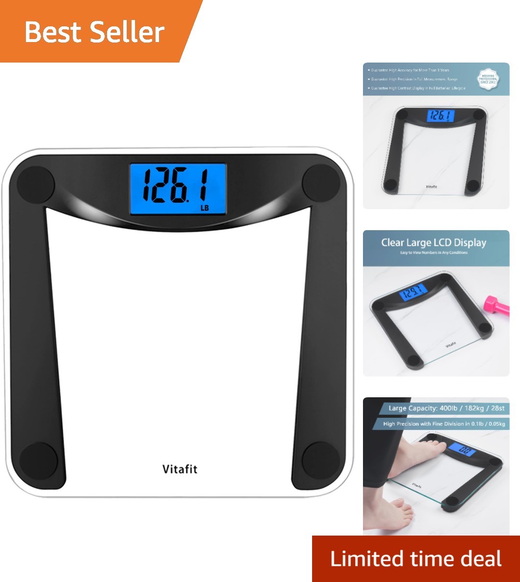 Elegant Weighing Scale with Tempered Glass – 400lb Capacity and Backlit Display