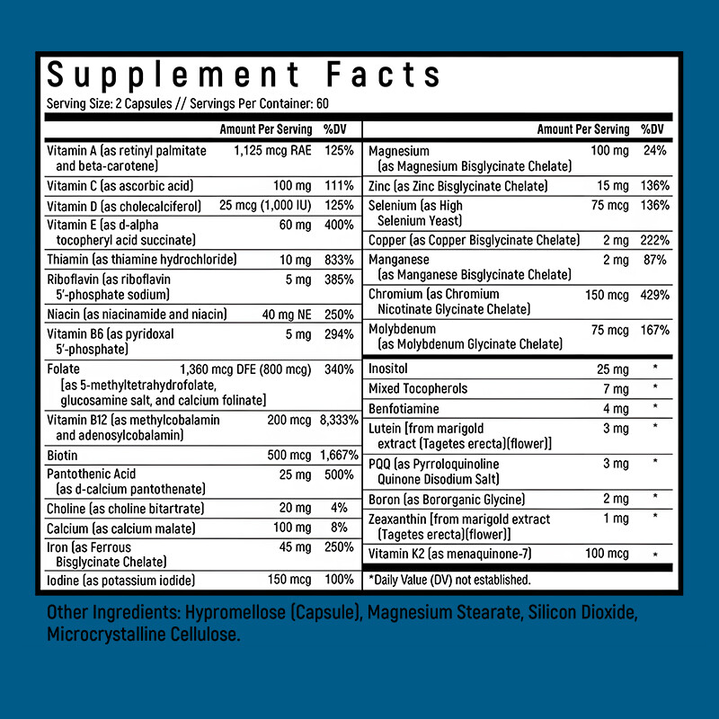 Multivitamin Easy To Swallow Capsule Immune Support Healthy Energy To Balance