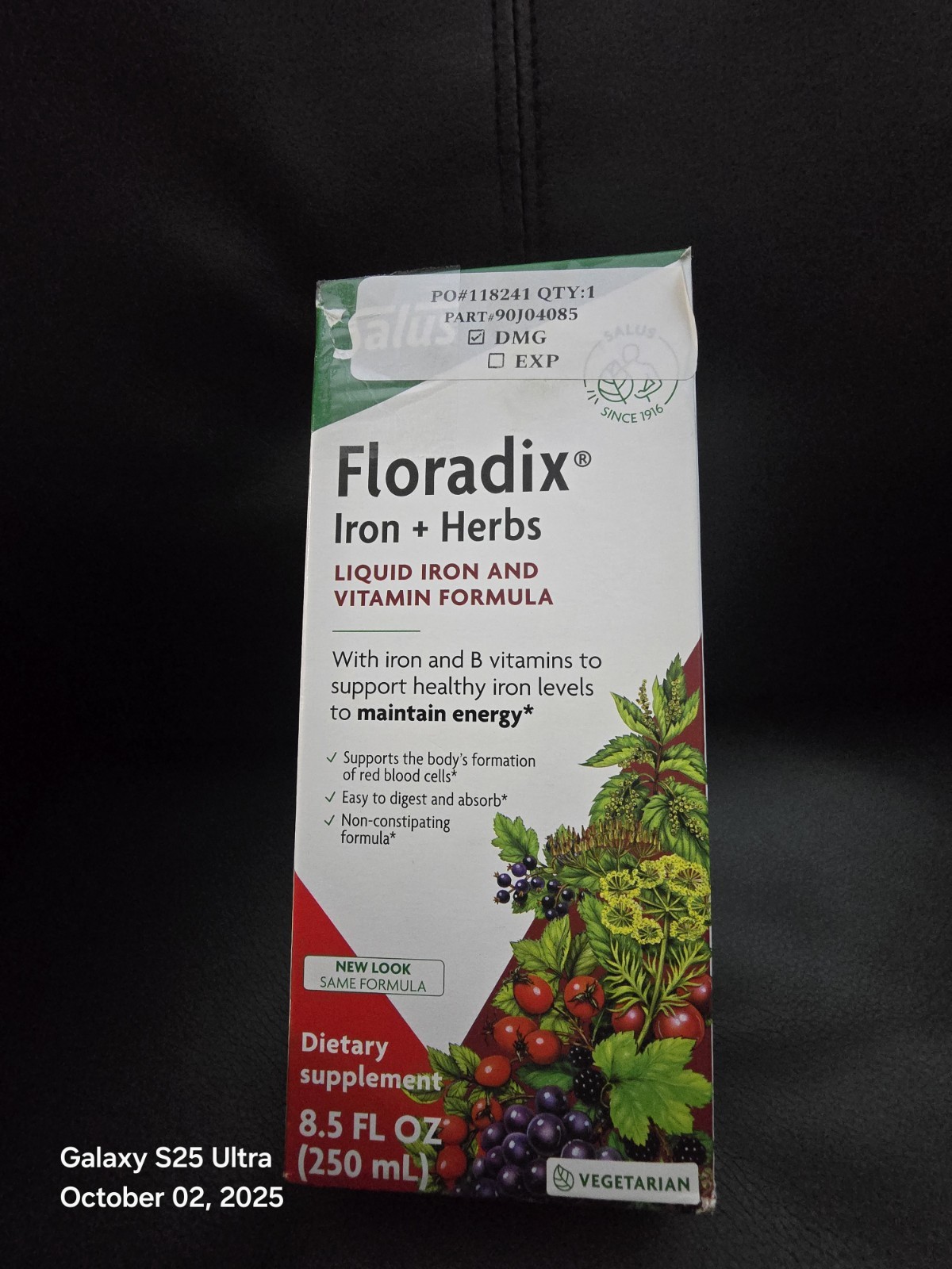 Salus/Floradix Iron & Herbs Liquid Herbal Iron Supplement (8.5 fl oz) 250ml