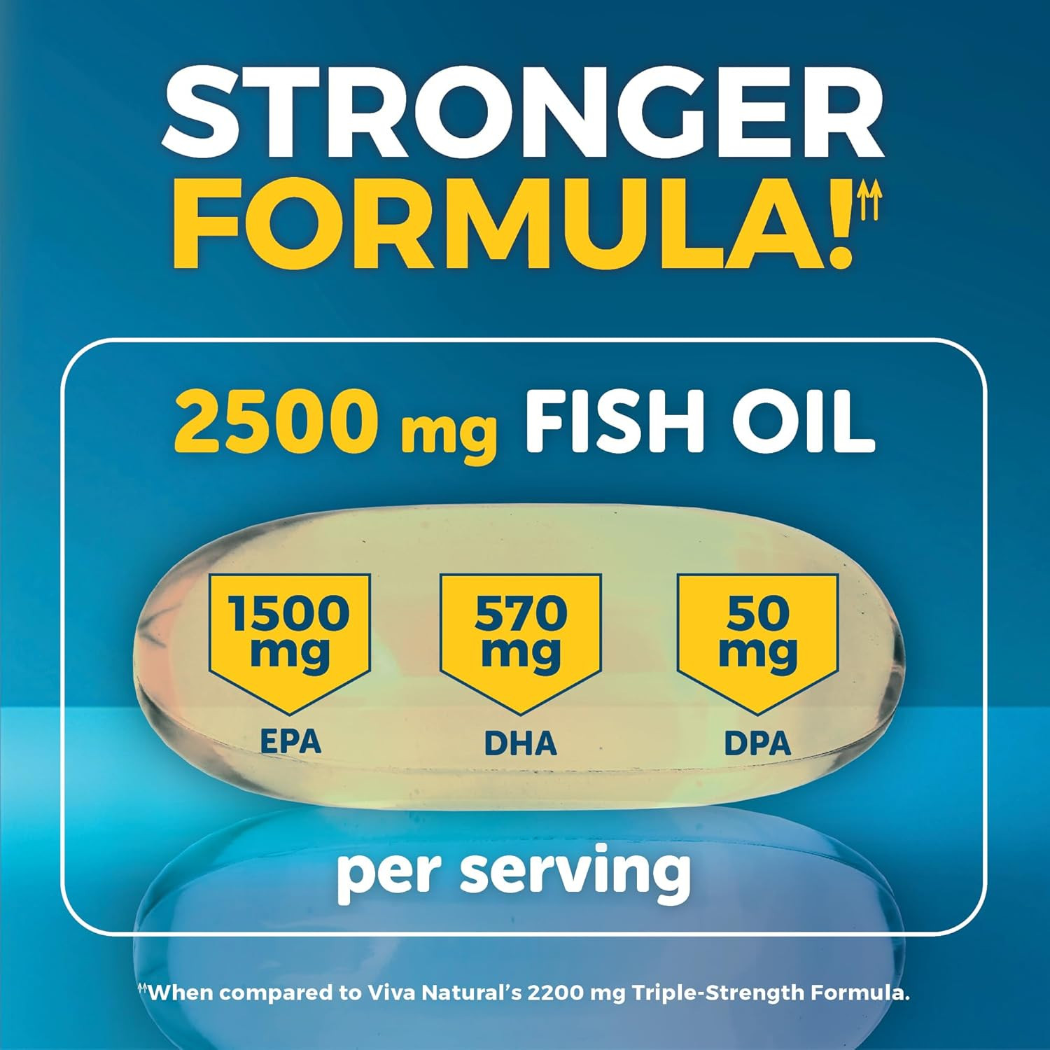 Triple Strength Omega 3 Fish Oil Supplement for Women and Men – 2500 Mg High-Pot