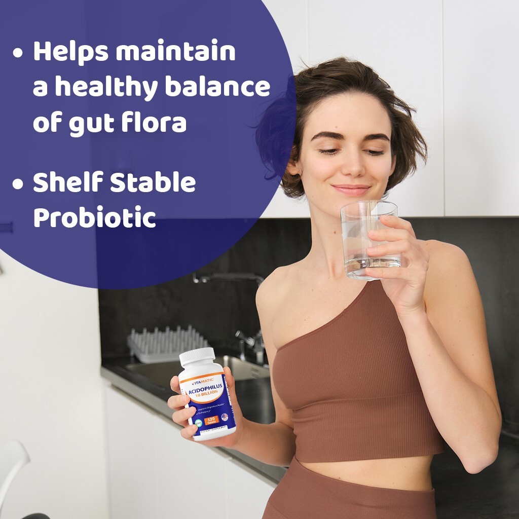 Vitamatic Acidophilus Probiotic – 10 Billion CFU – 120 Tablets x 2 Pack