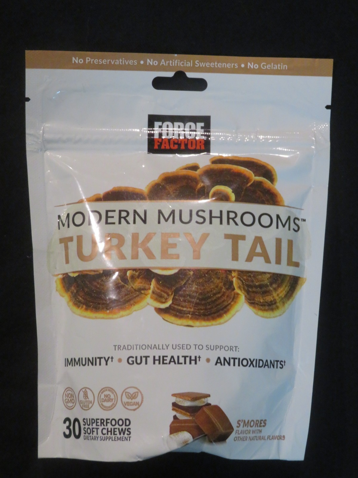 Force Factor Modern Mushrooms Turkey Tail 30 Soft Chews S’Mores READ LISTING