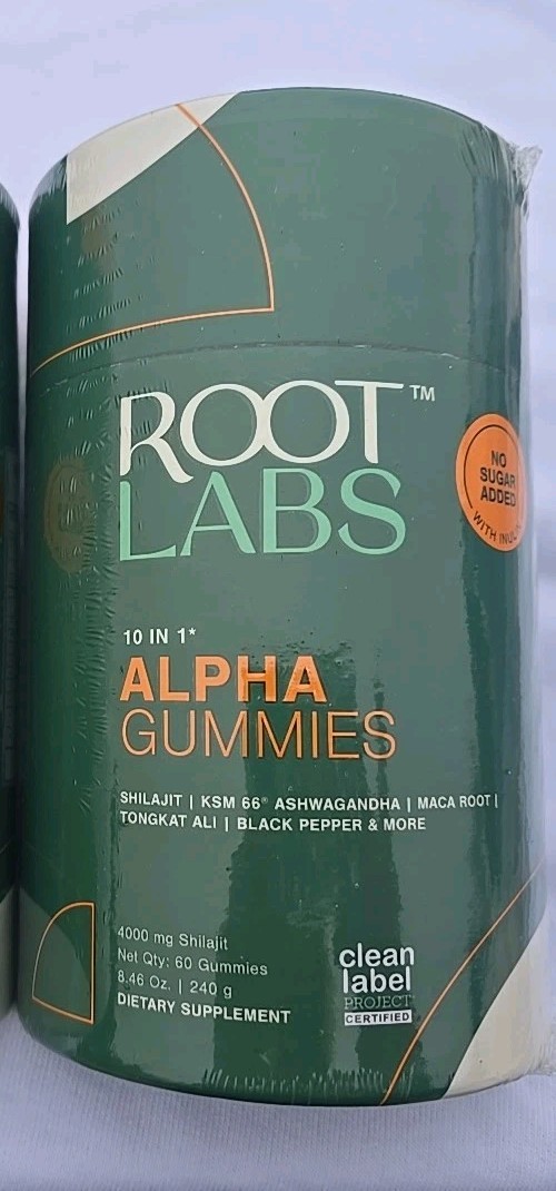 Root Labs 10-1 Alpha Gummies, 4000 mg. Pure Shilajit with KSM-66 60p