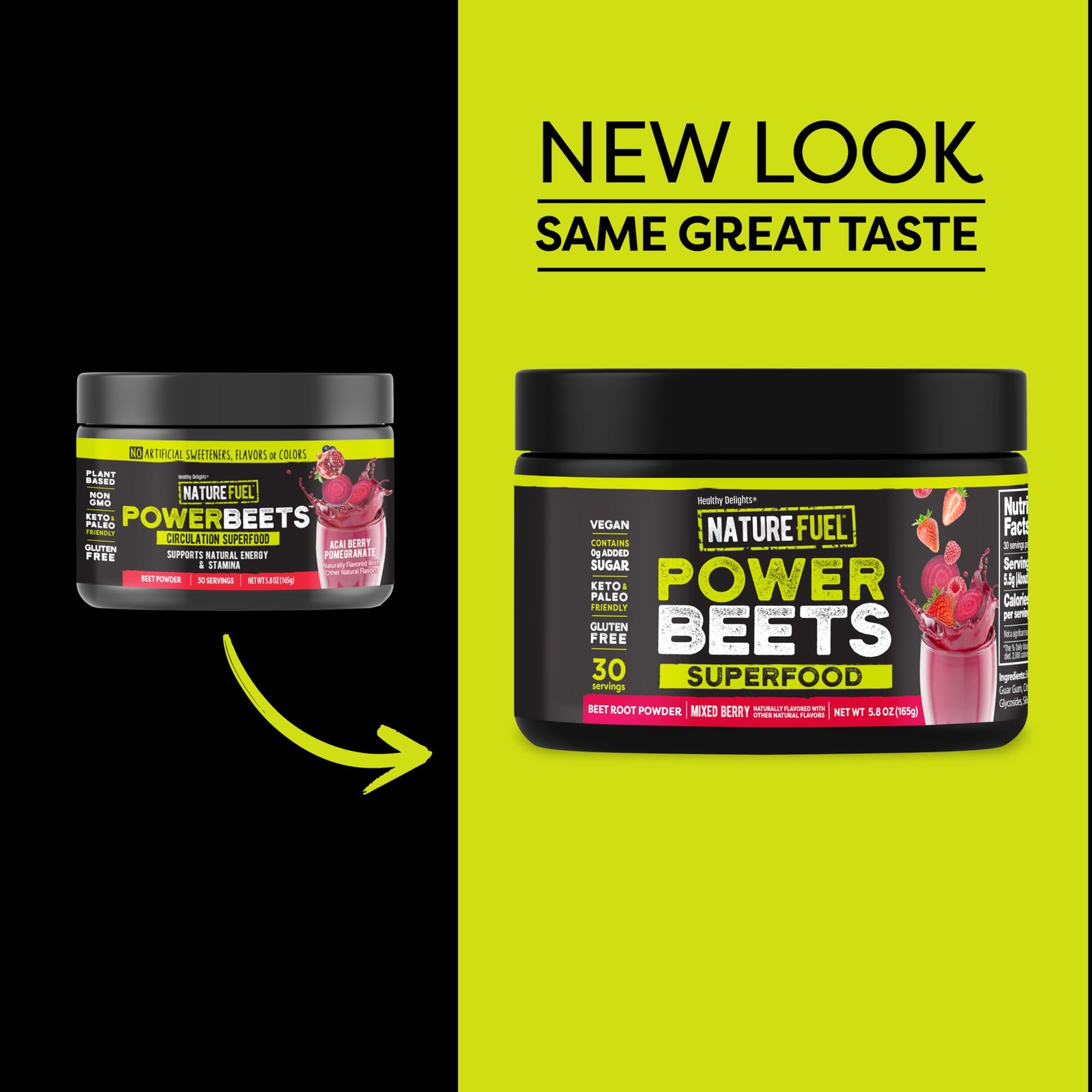 Beet Juice Powder Supplement Acai Berry Pomegranate Flavor 30 Servings