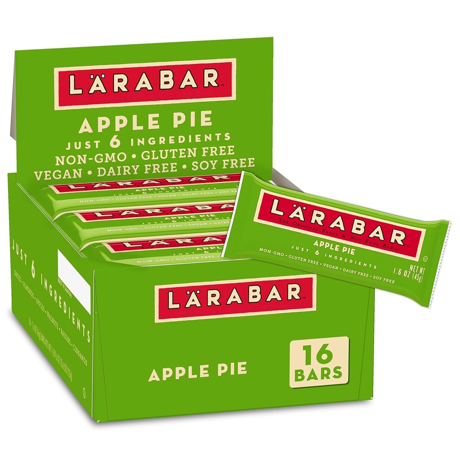 Larabar The Original Fruit And Nut Food Bars, Apple Pie, 1.6 Oz, 16 Ct- NO SUGAR