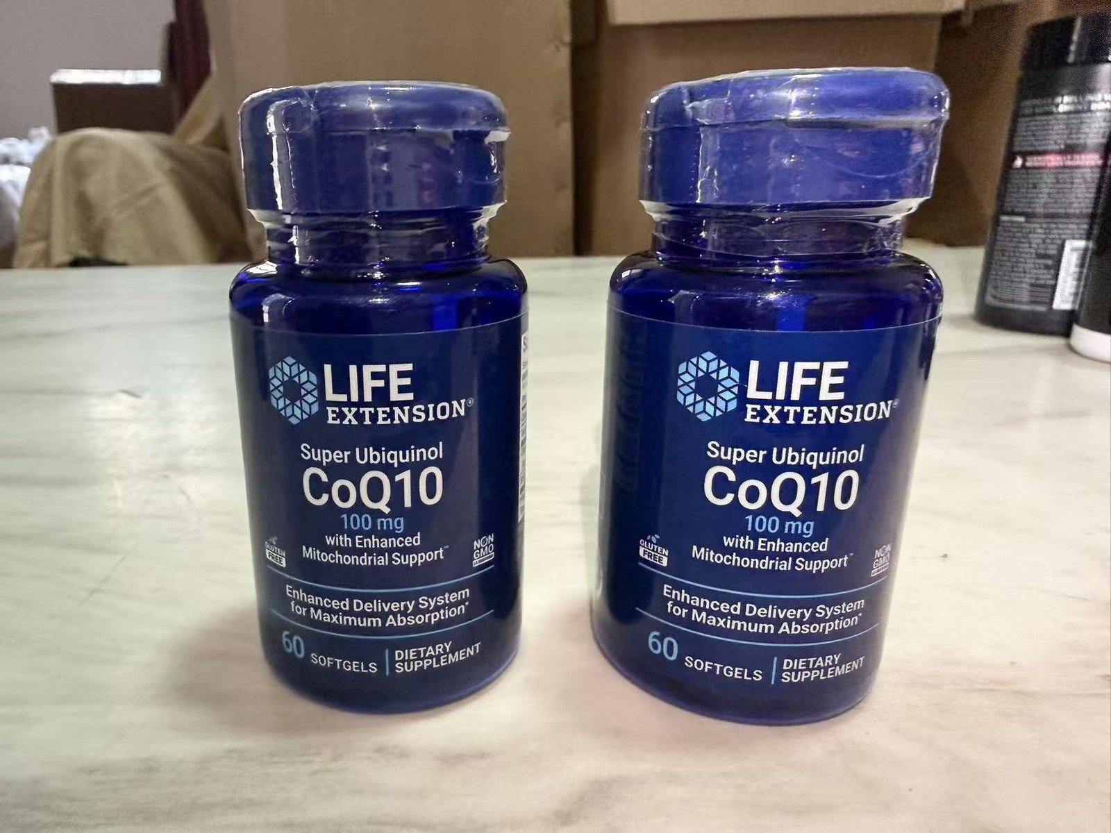2 Bottles Super Ubiquinol CoQ10 with Enhanced Mitochondrial Support 100mg 60 Sg
