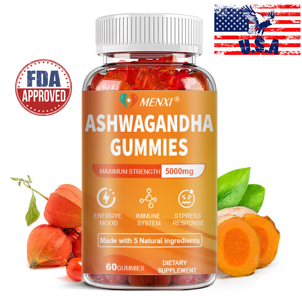 60pcs Adaptogen Ashwagandha Gummies – Cortisol Balance & Mental Clarity Formula