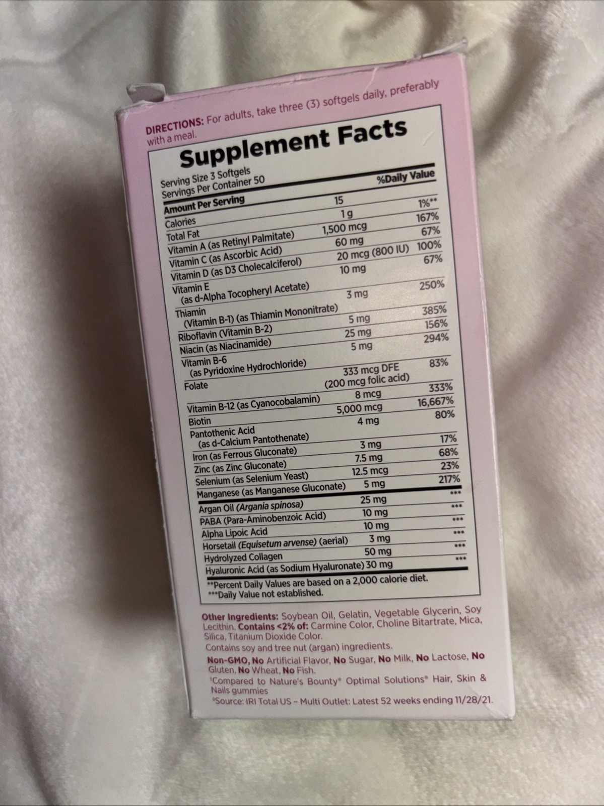 Nature’s Bounty – Hair Skin Nails Extra Strength Biotin 150 Softgels Exp. 09/26