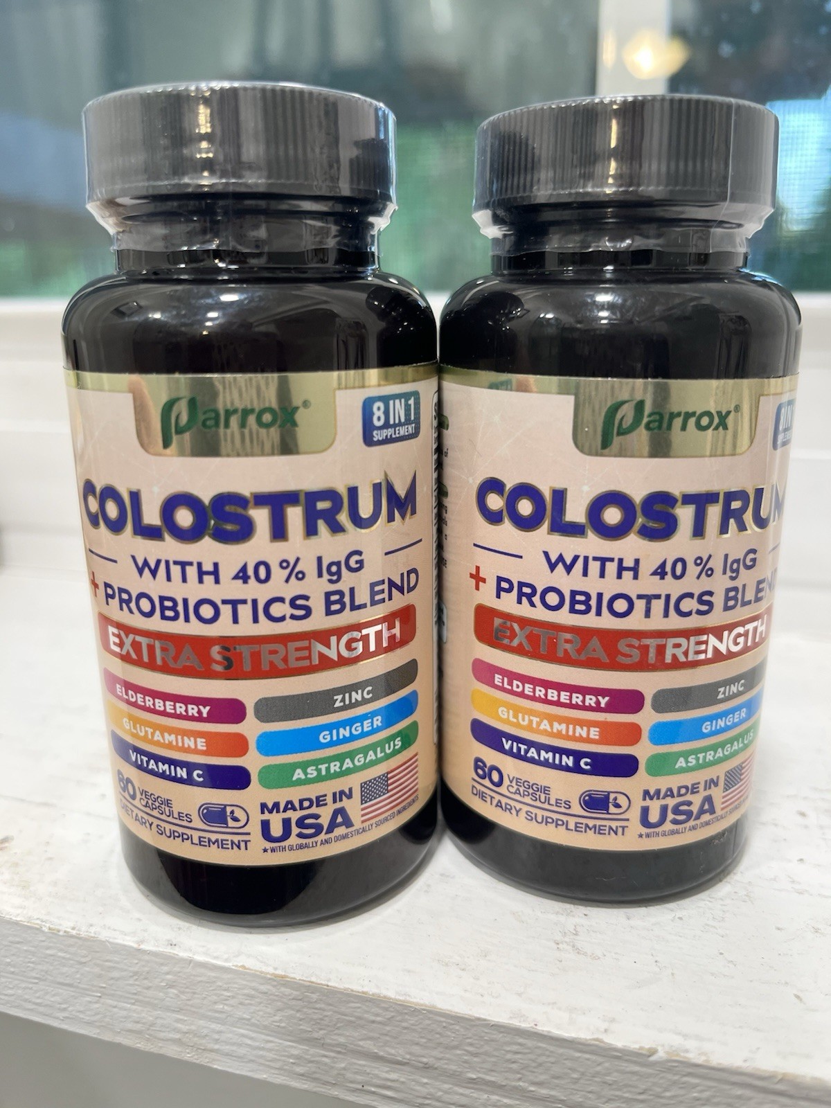 2 x Parrox Colostrum Supplement Capsules, Grass Fed Cow Colostrum – NEW, Sealed