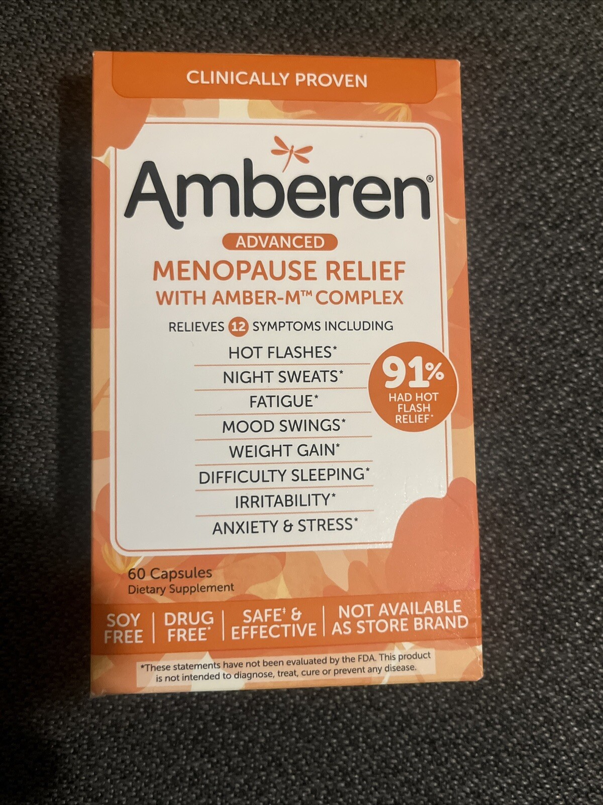 Amberen Advanced Menopause Relief with Amber M Complex 60 Capsules Exp. 2027+