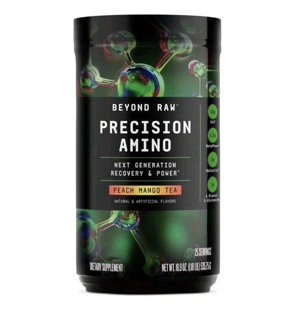 Beyond Raw Precision Amino Acid-Peach Mango Tea-18.9oz-25 Servings-NEW SEALED