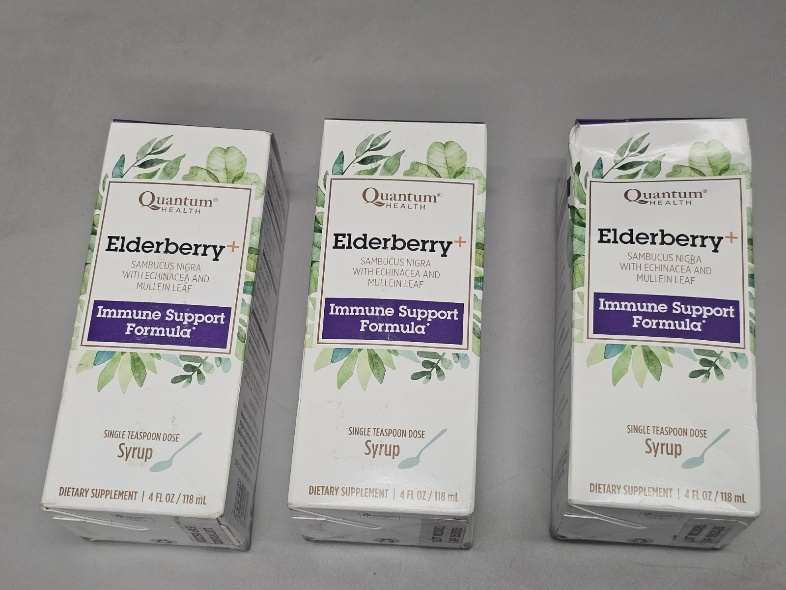 3 X Quantum Health Elderberry Immune Def Liquid Syrup Dietary Supplement 4 fl oz