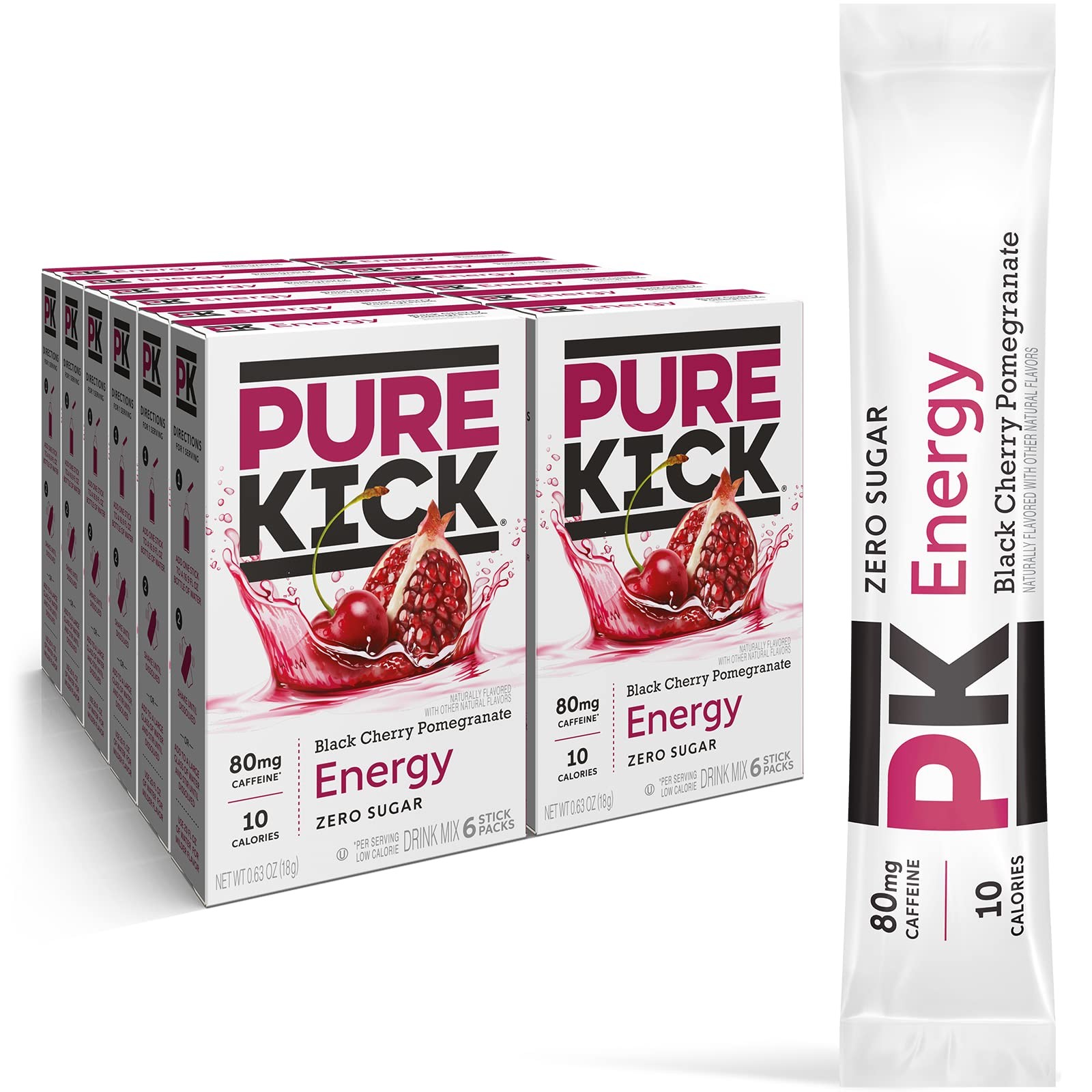 Energy Singles To Go Drink Mix, Black Cherry Pomegranate, Includes 12 Boxes w…