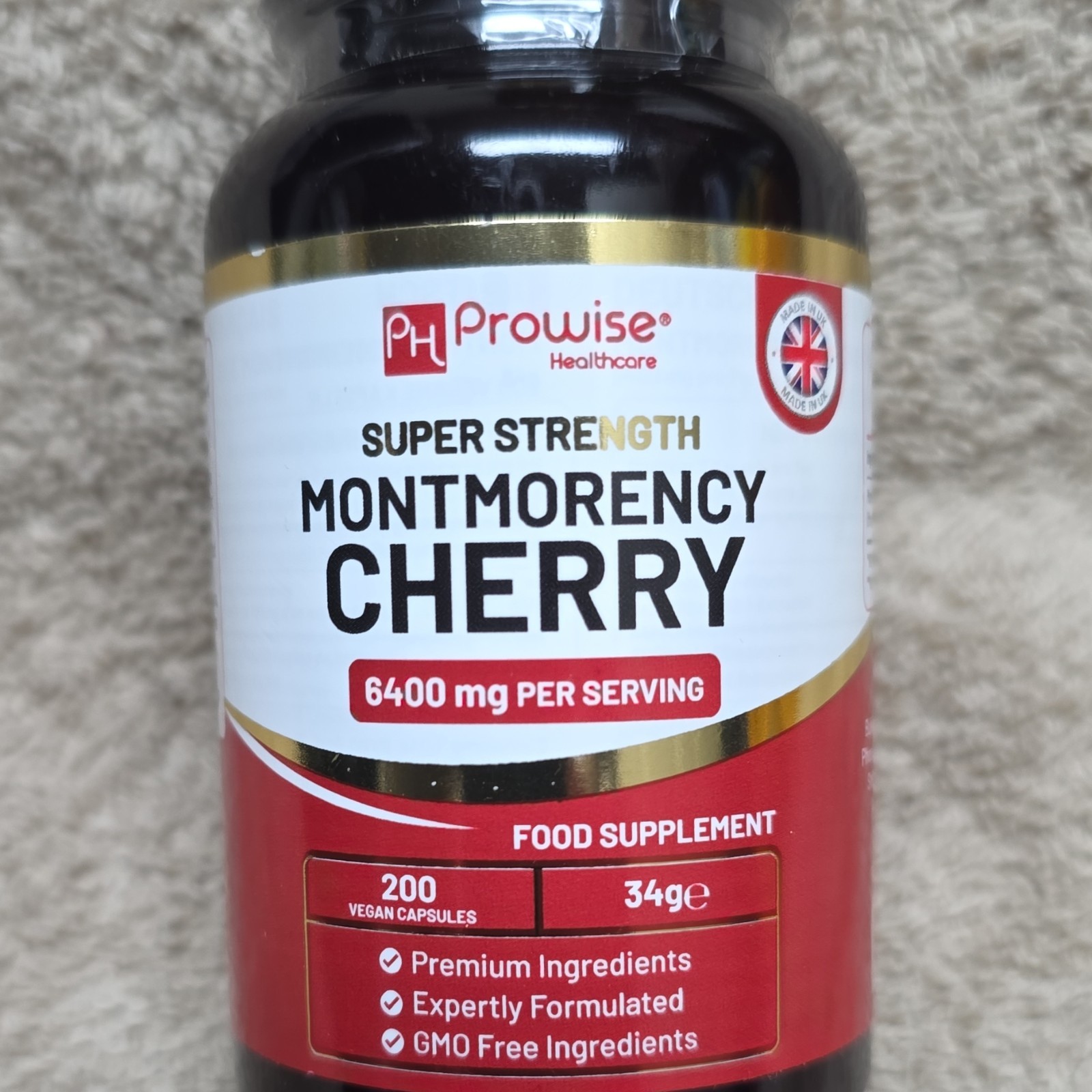 Prowise Healthcare Montmorency Cherry 6400mg Vegan Capsules 200 Count