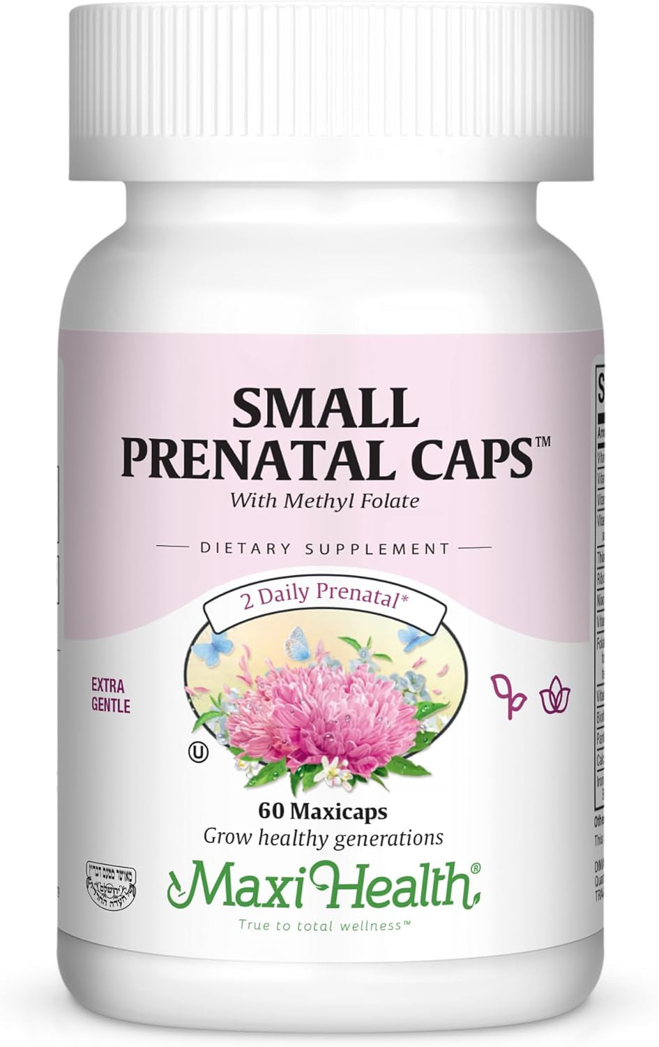 Maxi-Health Small Prenatal Capsules with Methyl Folate – Minerals, Gentle Iro…