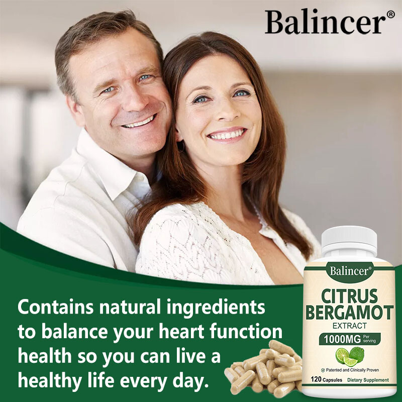 Citrus Bergamot 1000 mg Extract, Organic Cholesterol Supplements – 120 Capsules