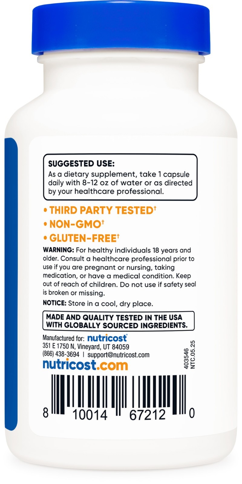 Nutricost Niacin (Flush-Free) Inositol Hexanicotinate 500mg, 120 Cap, Vitamin B3