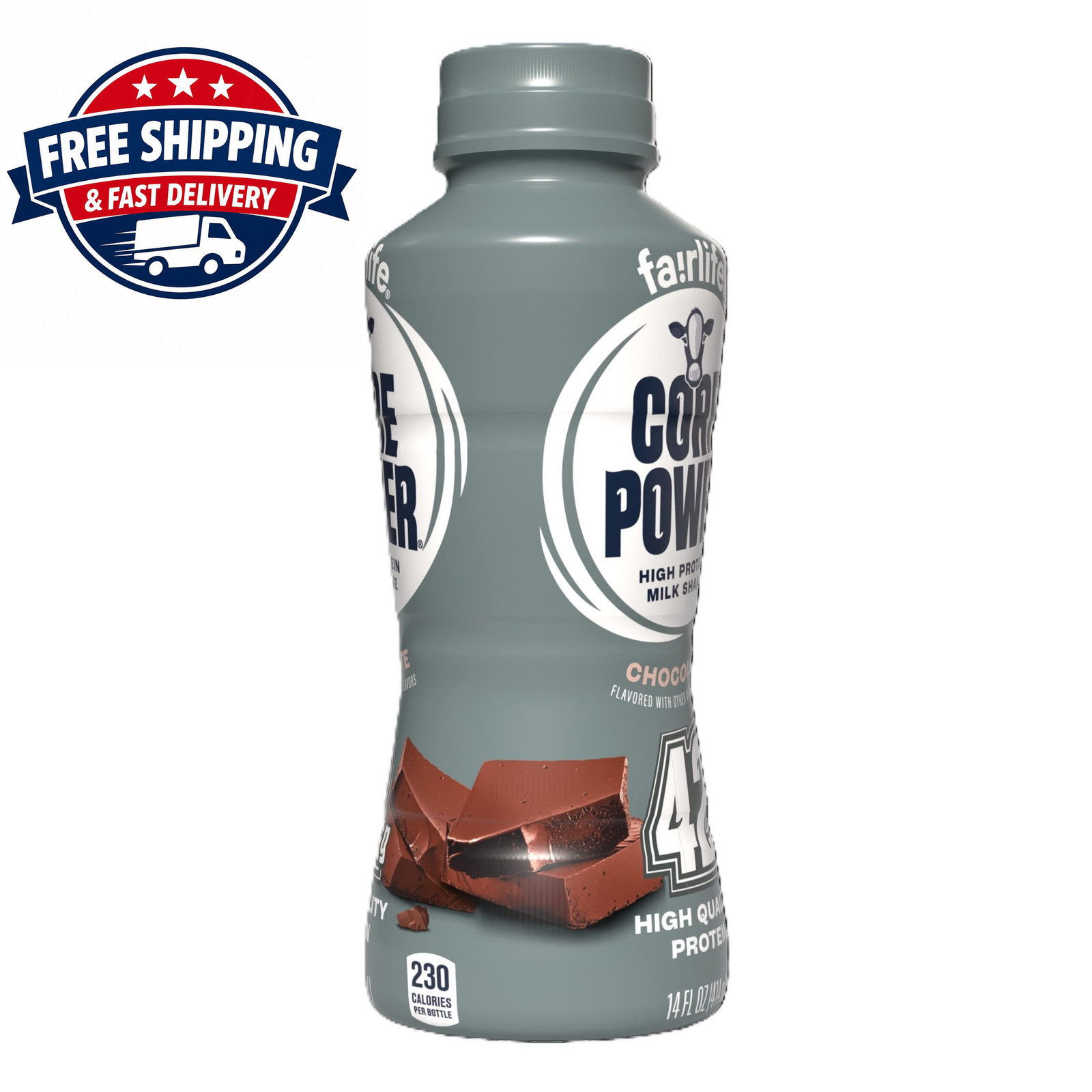 Core Power High Protein Shake, Chocolate, 42g Bottle, 14oz, 12 Pack