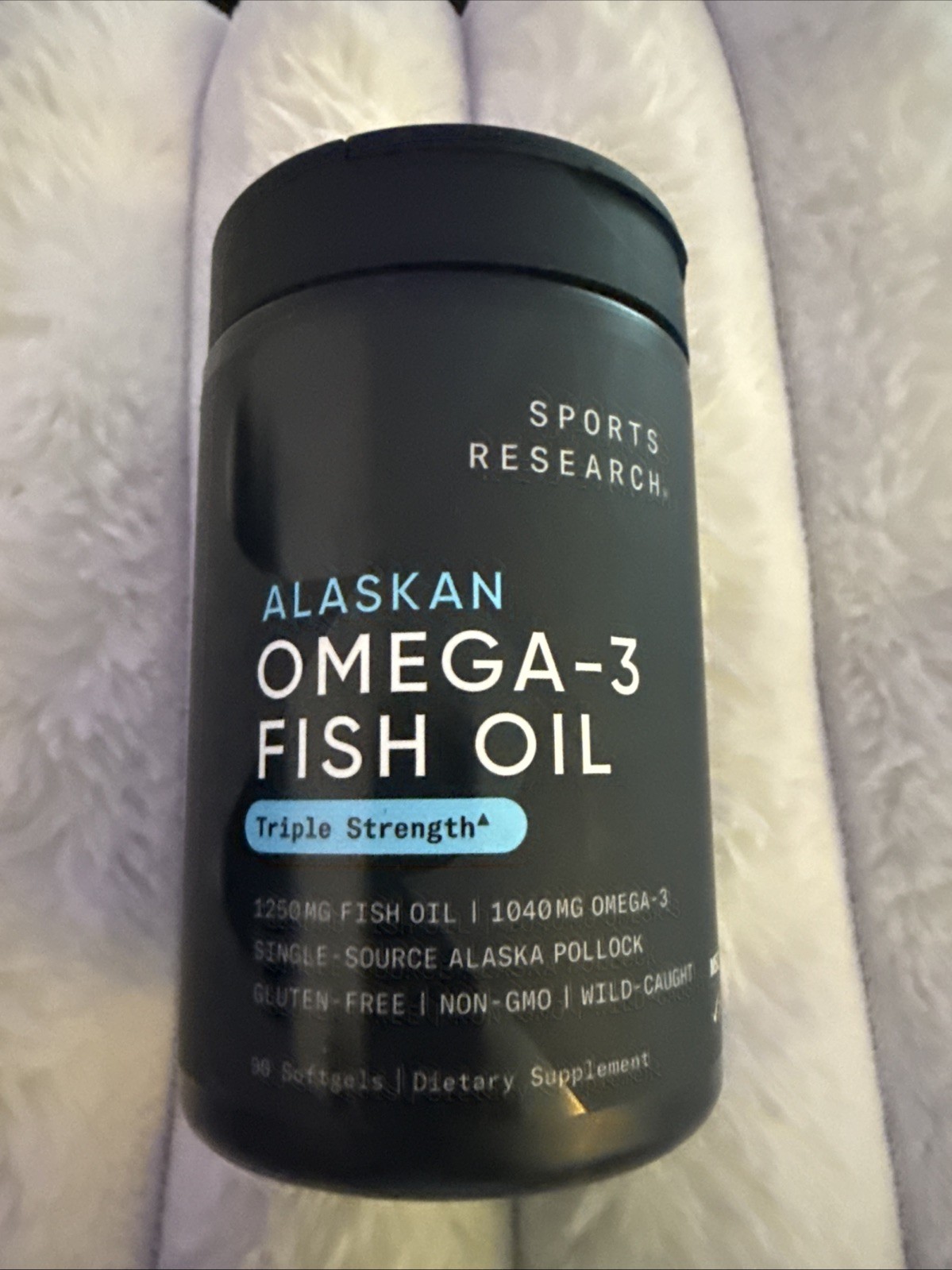 Wow😨😱Sports Research Alaskan Fish Oil 1250mg per Capsule 90 Softgels 03/2028