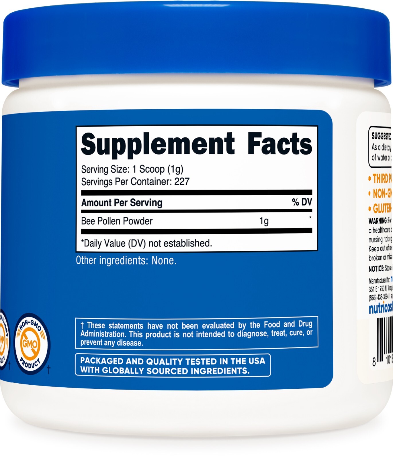 Nutricost Pure Bee Pollen Powder (8 oz) – Gluten Free, Non-GMO Supplement