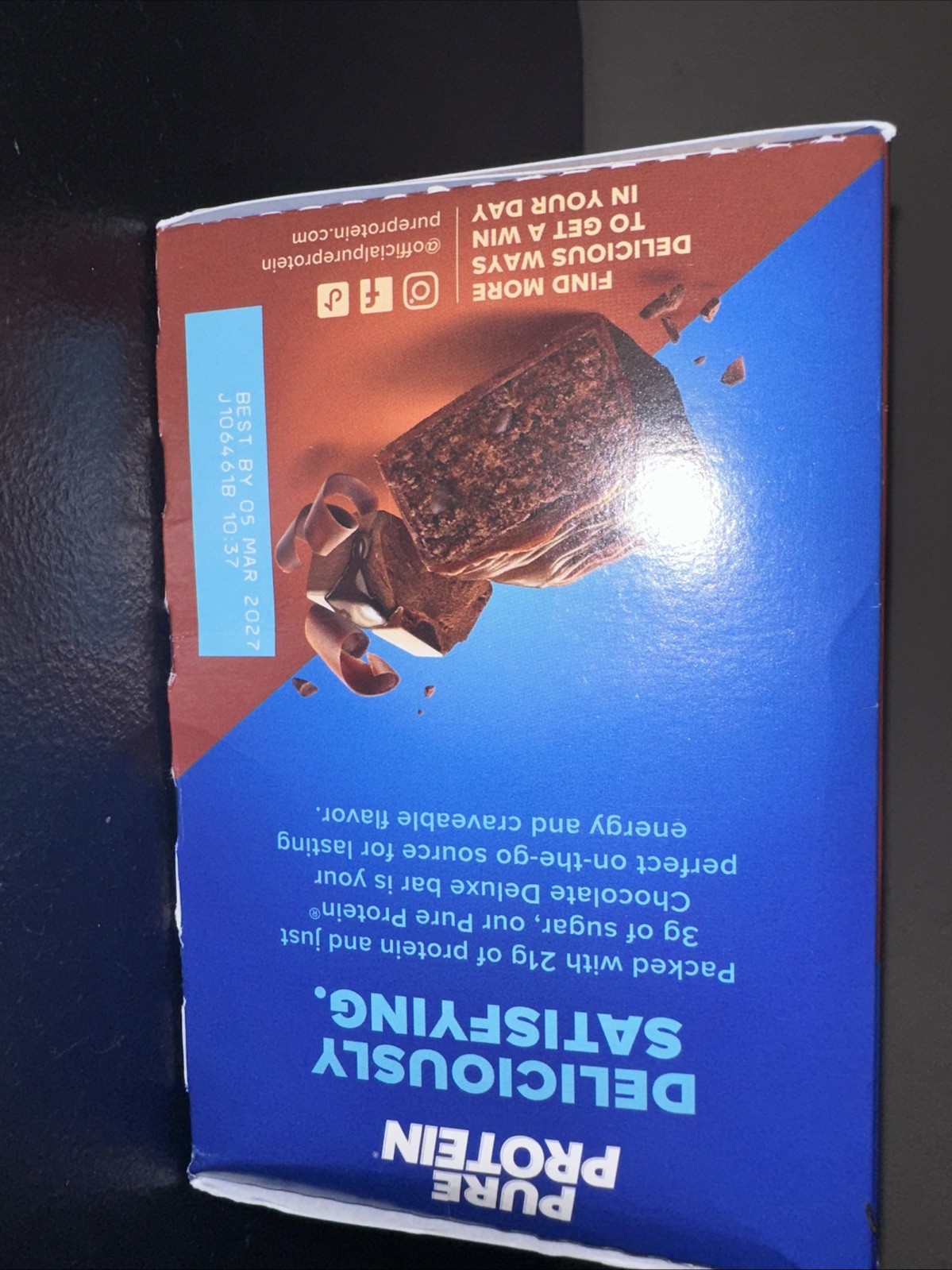 Pure Protein Bar, Chocolate Deluxe, 21g Protein, Gluten Free, 1.76 oz, 12 Ct