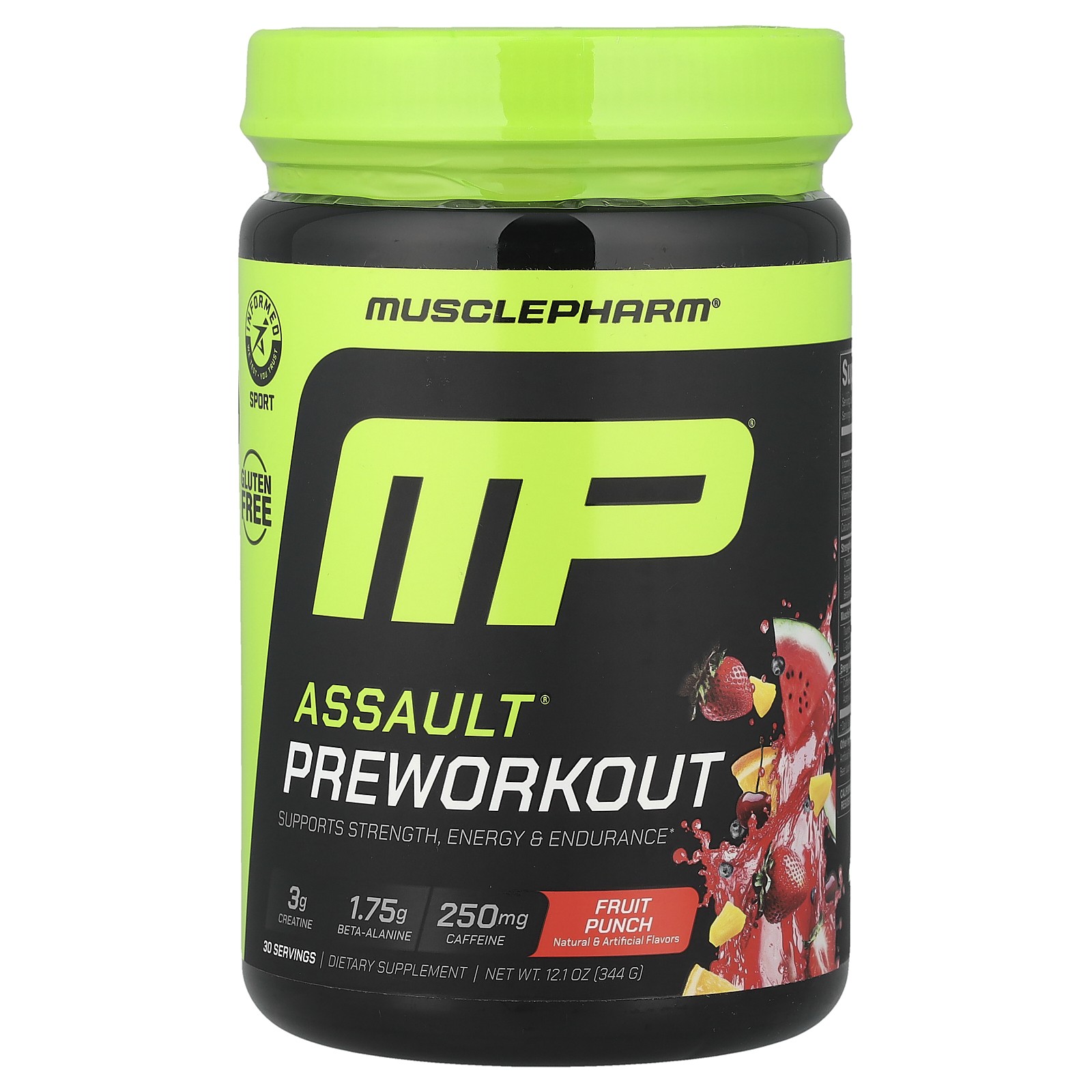 Assault® Preworkout, Fruit Punch, 12.1 oz (344 g)