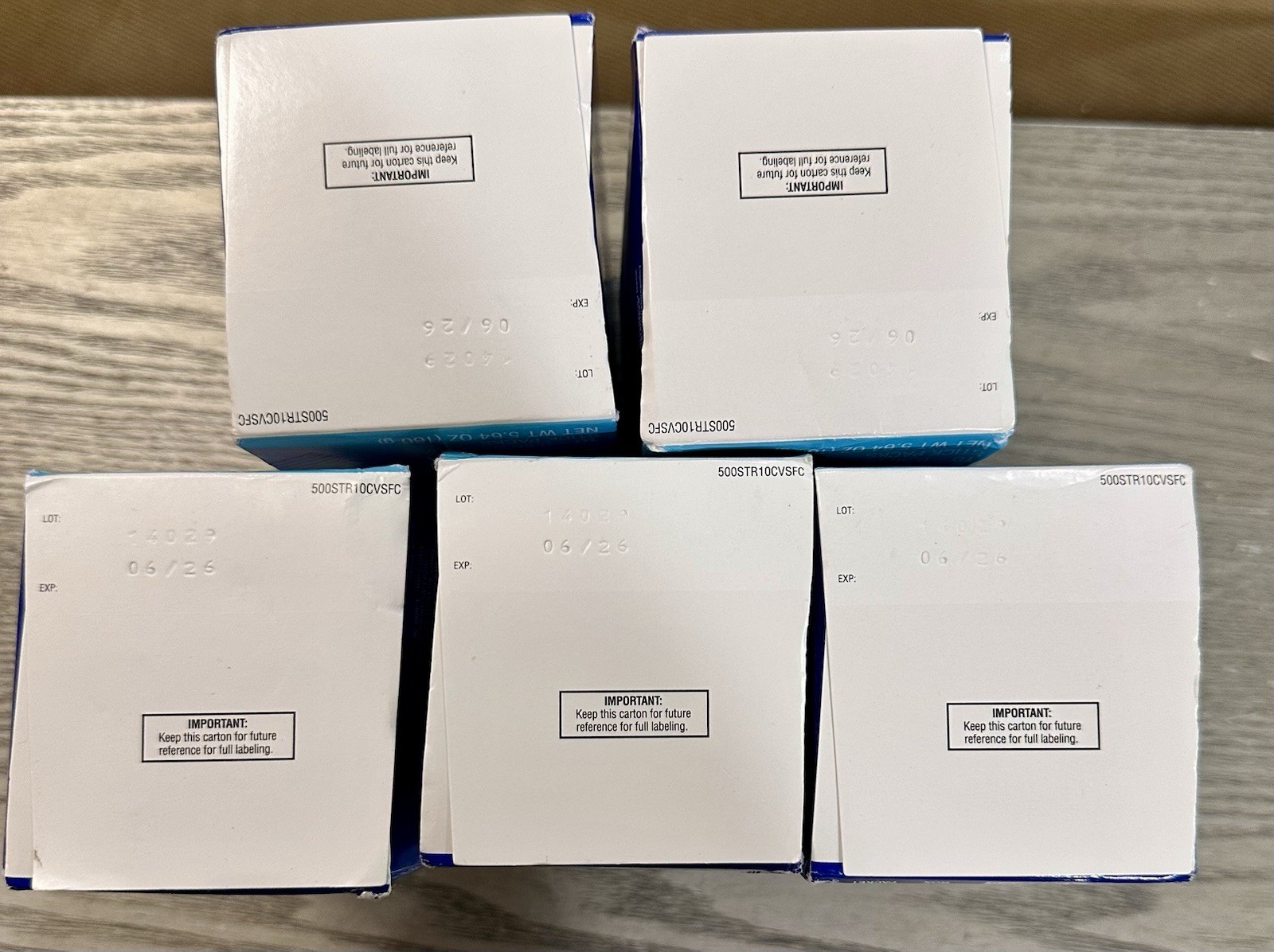 5 BOXES CVS Rapid Hydration Electrolyte Drink Mix 10 Stick Pack NEW! 5.64 Oz