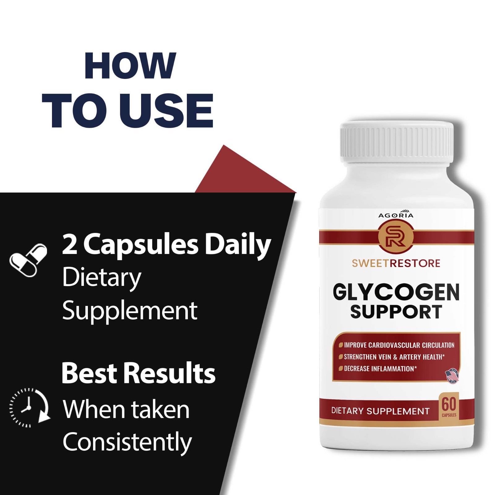 (5 PACK) Sweet Restore Glycogen Support Capsules, Joint Support (300 Capsules)