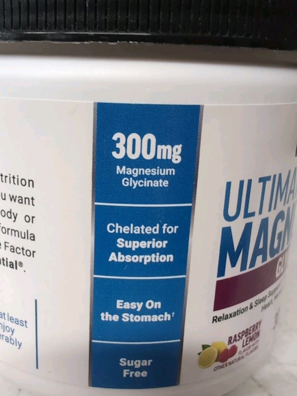 Force Factor Ultimate Magnesium Glycinate 300mg 30 Ser. Raspberry Lemon Exp 1/28