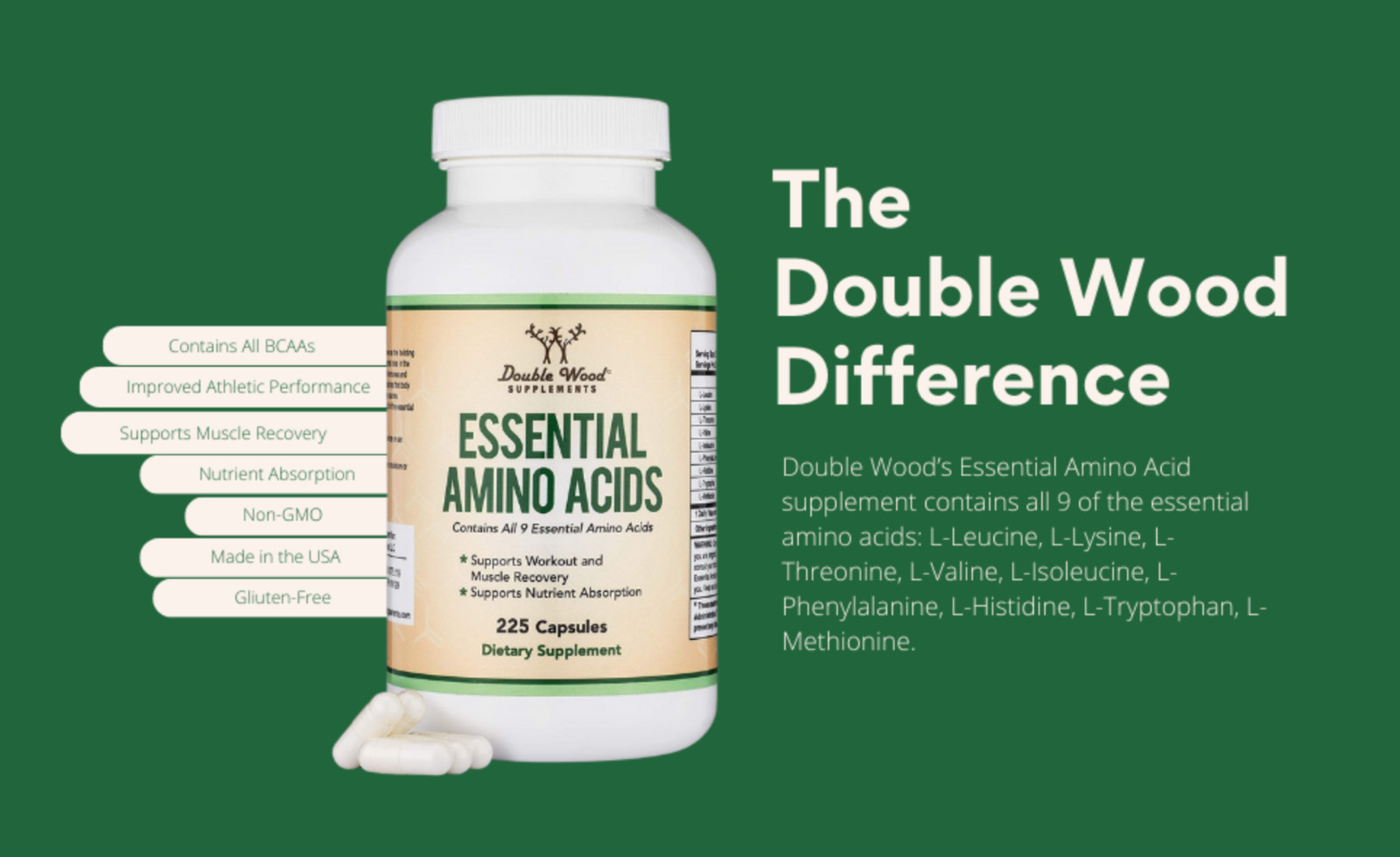 PerfectAmino, 225 Tablets, All 9 Essential 99%Amino Acids Utilization