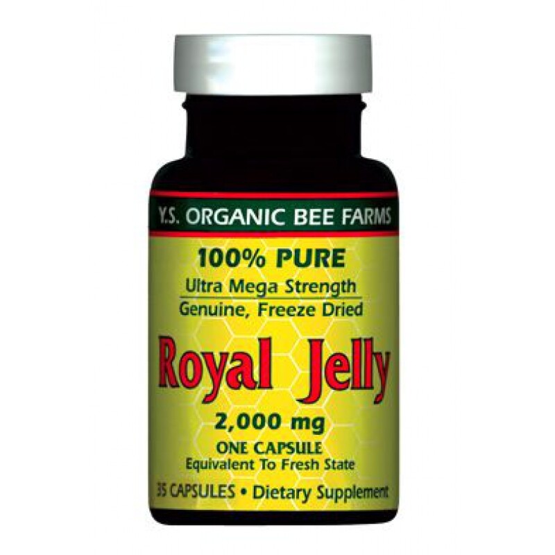 YS Organic Bee Farms Royal Jelly Caps (Ultra Strength) 2000 mg., 35 Capsules