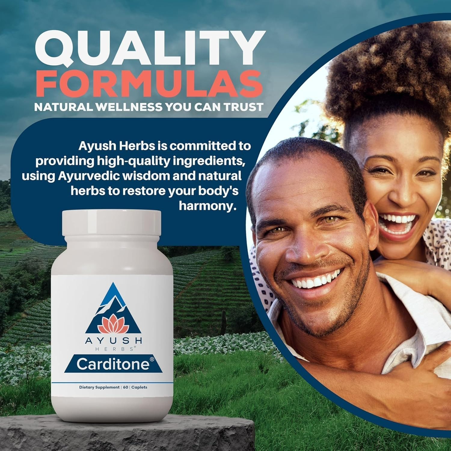 Ayush Carditone Heart Health Supplement – Natural BP Support – 60 Caplets