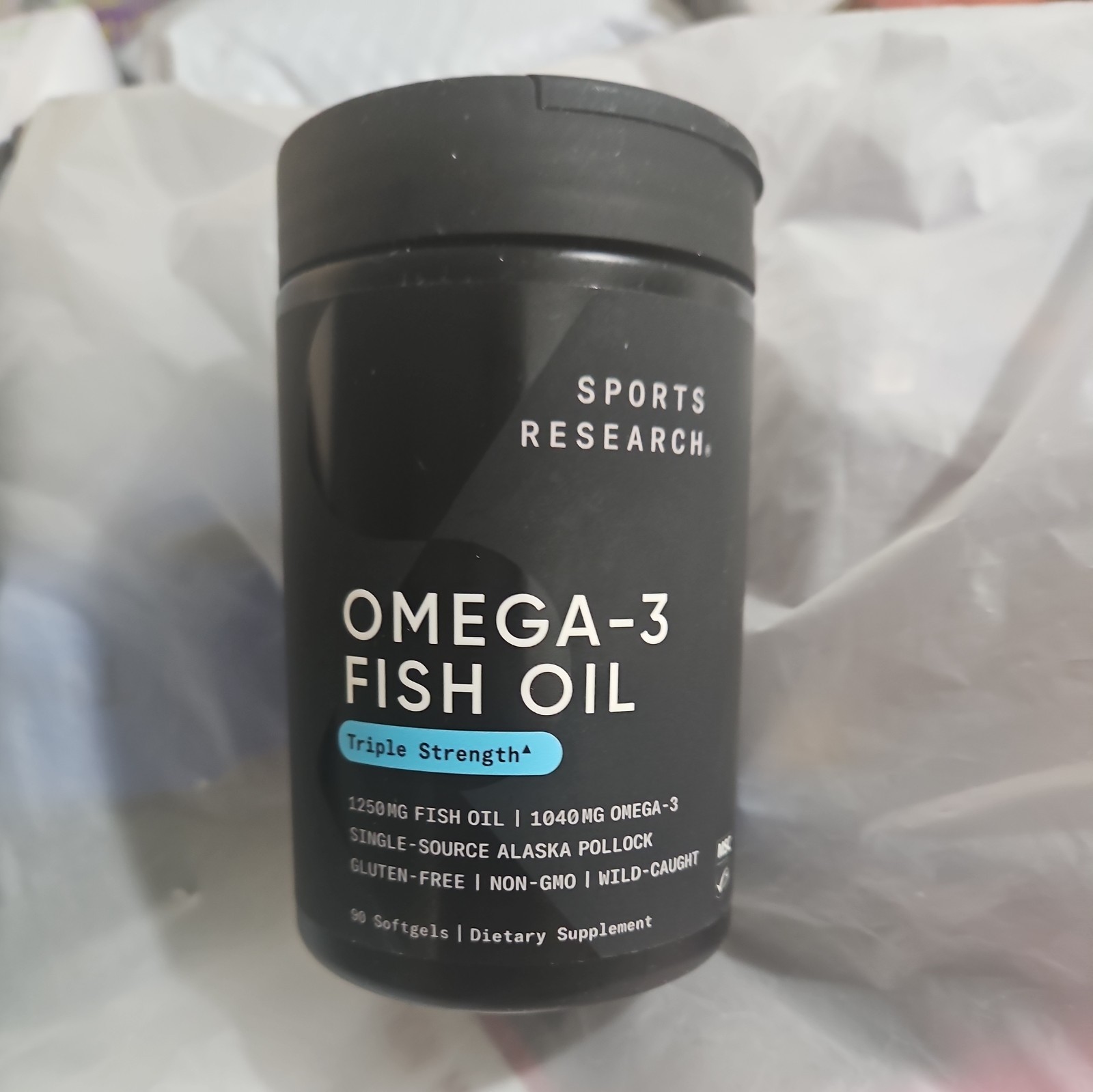 Triple Strength Omega 3 Fish Oil Burpless Supplement EPA DHA Fatty Acids 90 ct