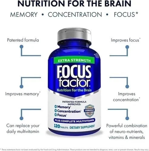 3 Pack Focus Factor Extra Strength Brain Supplement 120 Count Multivitamins…