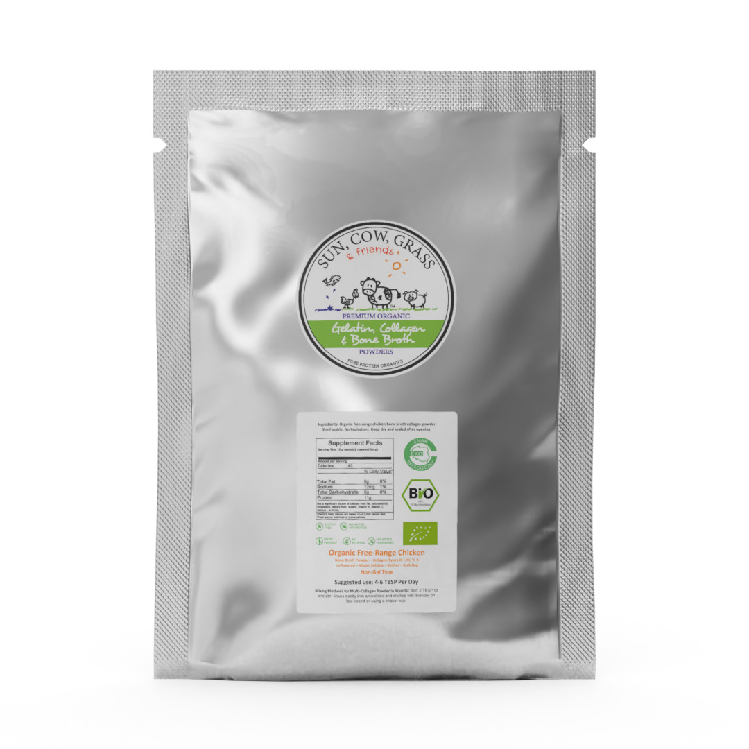 Chicken Bone Broth Collagen Powder – Pure & Organic – Free-Range (1LB / 453g)