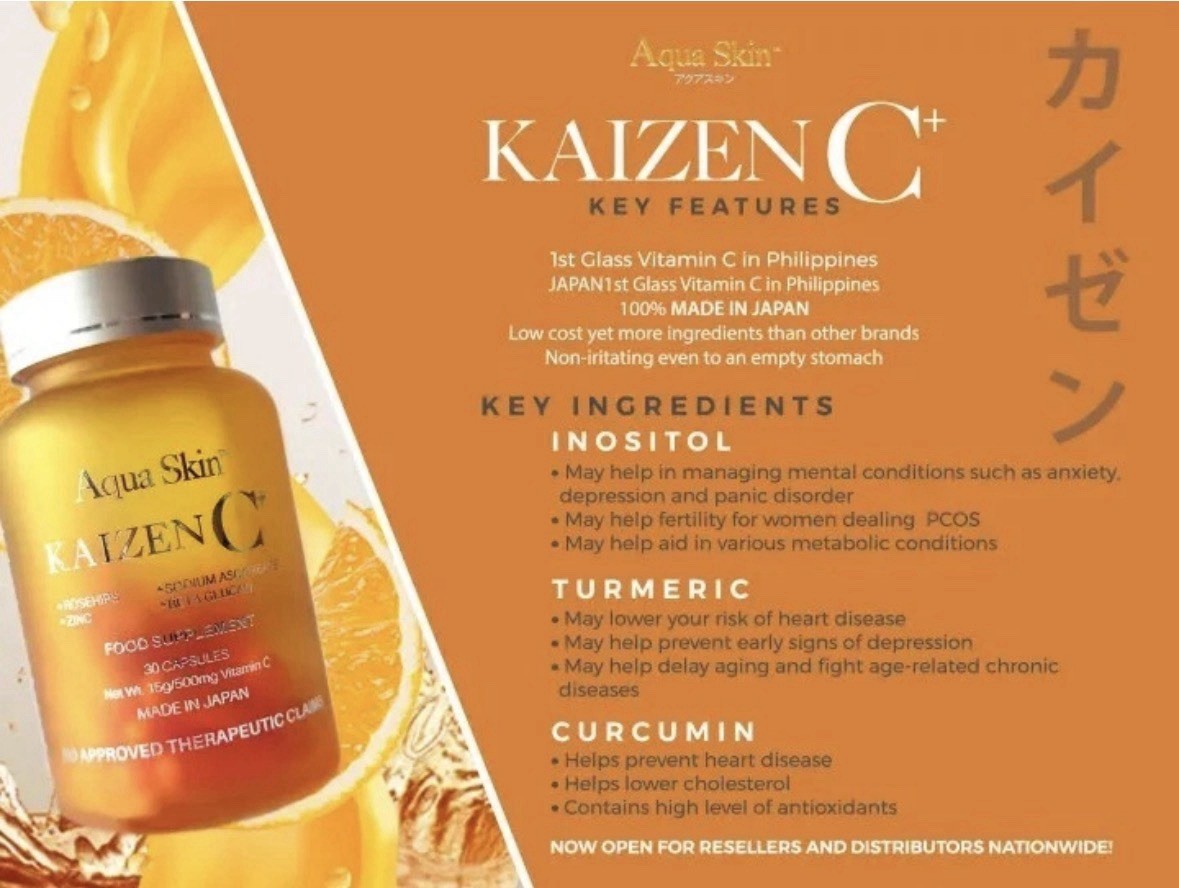 Aqua Skin Kaizen C+ 10-in-1 Vitamin C Capsules 500mg 30 Pills
