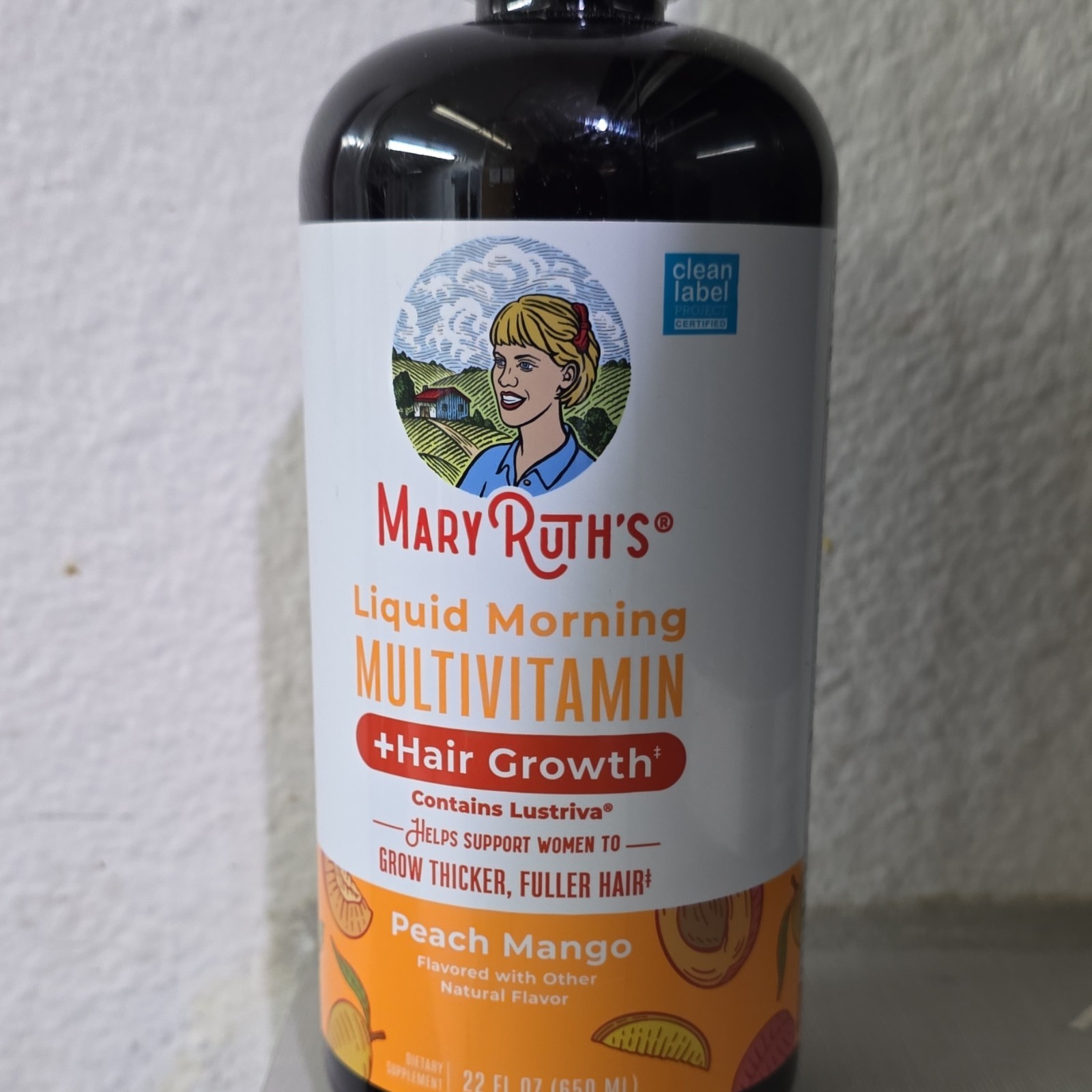 MaryRuth’s Liquid Morning Multivitamin + Hair Growth Peach Mango 22 fl oz
