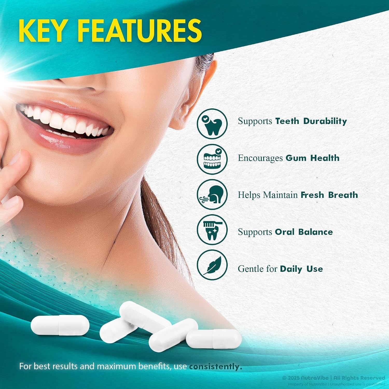 Synadentix Oral Care Tablets with Hydroxyapatite & Enzyme Blend for Teeth & Gums