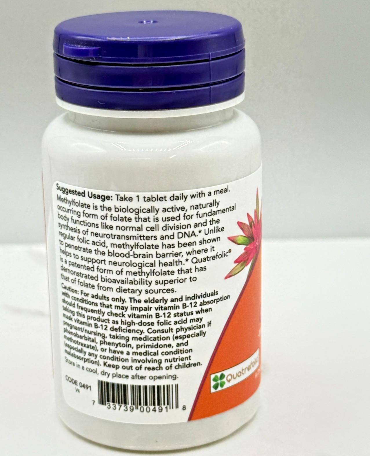 NOW FOODS Methyl Folate 1 000 mcg, 90 Tablets, Exp. 06/2026