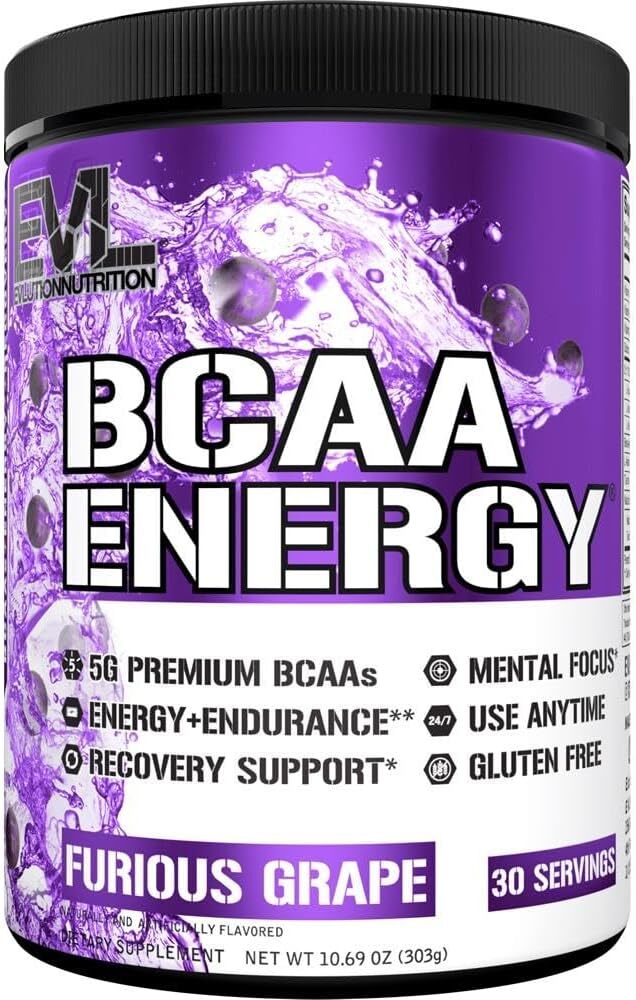 EVL Evlution Nutrition BCAA Energy Amino Acid Pre-Workout Powder – All FLAVORS