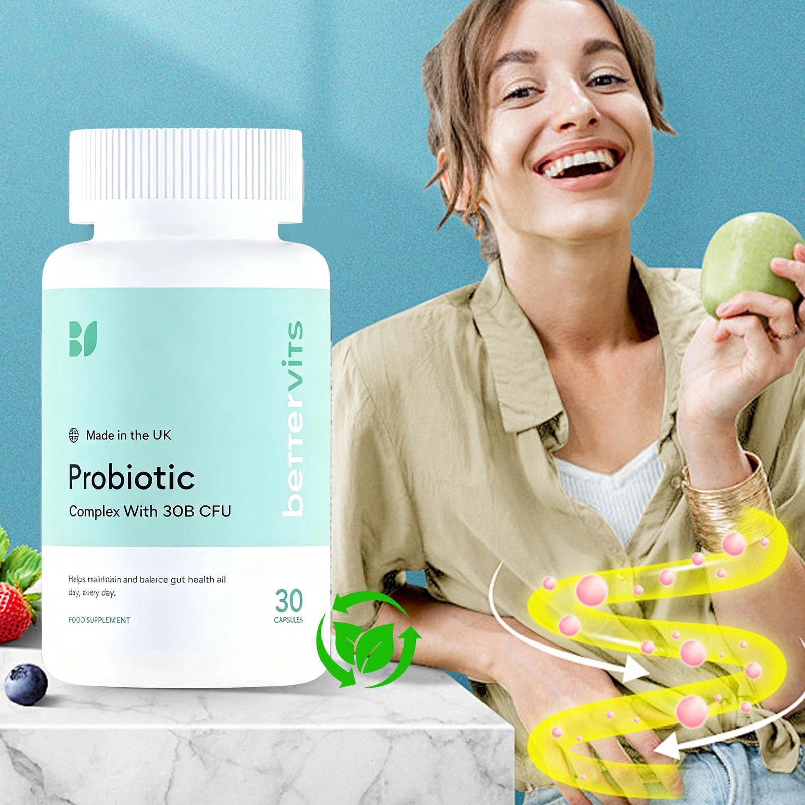 Bettervits Probiotic Complex – Gut Health – 30B CFU – Best Gut Health Supplement