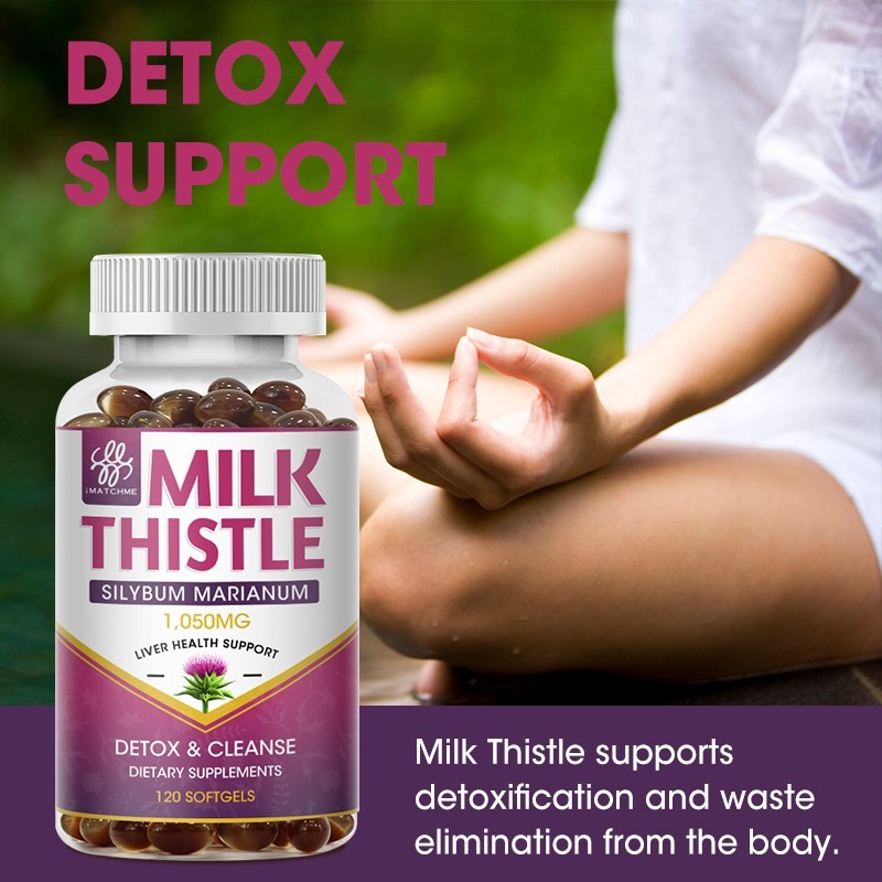 Organic Vitamin Milk Thistle Extract 1200mg Extra Strength Liver Cleanse 120Caps